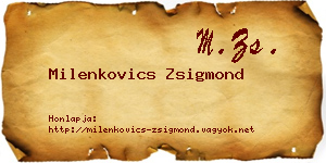 Milenkovics Zsigmond névjegykártya